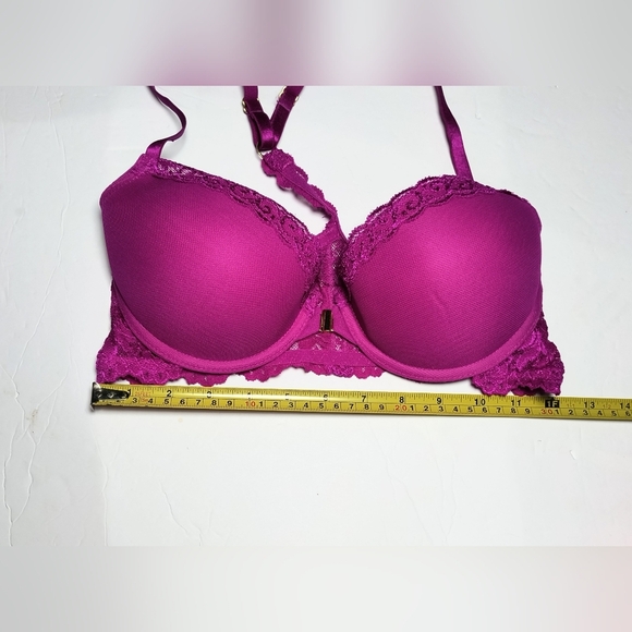 Smart & Sexy Fuchsia Racerback Lace Front Close Push Up Underwire Bra 36B - Picture 4 of 8